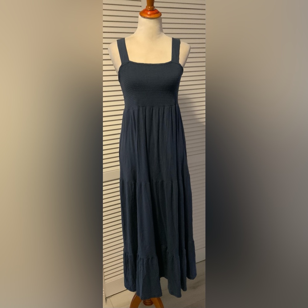 Nation LTD Blue Smocked Maxi Dress – Size XL, Made in Peru